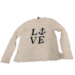 Repeat Cashmere LOVE Anchor Crewneck Cashmere Sweater Sz S